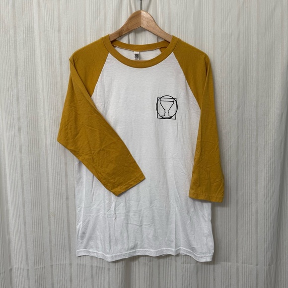 American Apparel Other - Commonwealth Brewing White & Mustard Yellow Baseball Tee Unisex